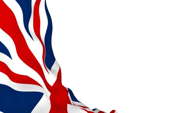 Waving flag of the Great Britain. British flag. United Kingdom of Great Britain and Northern Ireland. State symbol of the UK. 3D illustration — Stock Photo, Image