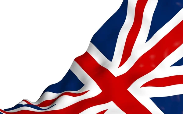 Размахивая флагом Великобритании. Британский флаг. Соединенное Королевство Великобритании и Северной Ирландии. Государственный символ Великобритании. 3D иллюстрация — стоковое фото