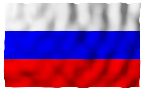 Zwaaiende vlag van de Russische Federatie. De nationale. Staat symbool van de Russische. 3D-illustratie — Stockfoto