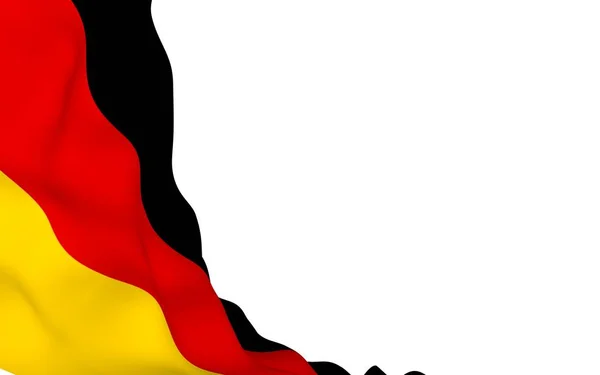 Bandeira da Alemanha. Ilustração 3D de grande formato. Símbolo estatal da República Federal da Alemanha. Renderização 3D — Fotografia de Stock