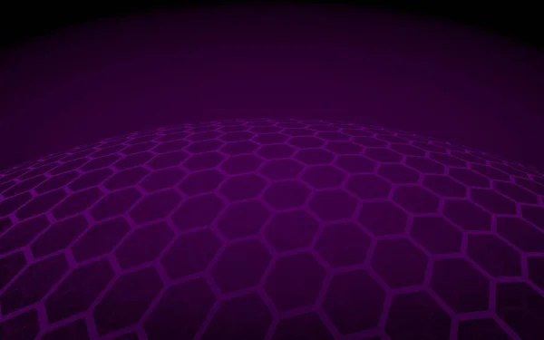 Sphère multicouche de nids d'abeilles, bleu sur fond sombre, réseau social, réseau informatique, technologie, réseau mondial. Illustration 3D — Photo
