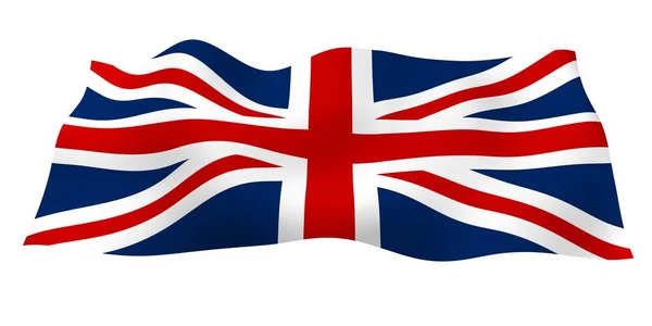 Flagge des großen Britanniens schwenkend. britische Flagge. vereinigtes Königreich Großbritannien und Nordirland. Staatssymbol Großbritanniens. 3D-Illustration — Stockfoto