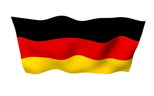 Bandera de Alemania. Ilustración 3D de gran formato. Símbolo estatal de la República Federal de Alemania. Renderizado 3D — Foto de Stock