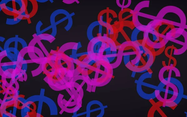 Mehrfarbige, durchscheinende Dollarzeichen auf dunklem Hintergrund. Rottöne. 3D-Illustration — Stockfoto