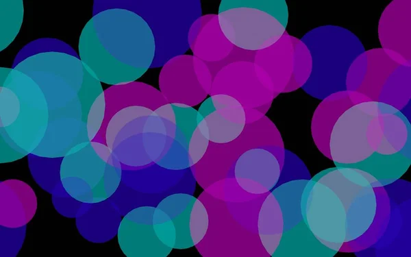 Mehrfarbige, durchscheinende Kreise auf dunklem Hintergrund. Rosatöne. 3D-Illustration — Stockfoto