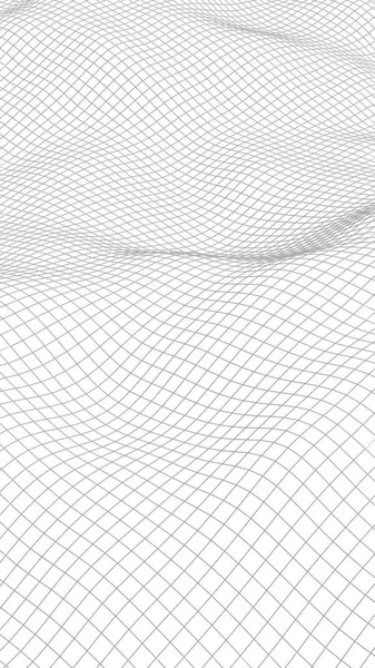 白い背景に抽象的な風景。サイバースペースグリッド。ハイテクネットワーク。3Dイラスト — ストック写真