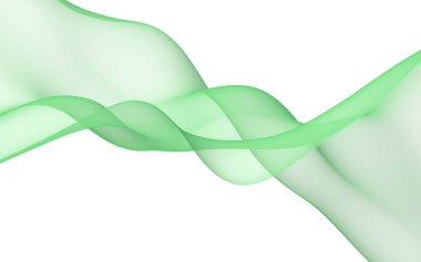 Soyut dalga. Eşarp. Beyaz arka plan üzerinde parlak şerit. Soyut duman. Raster hava arka planı. 3d illüstrasyon