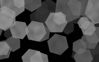 Koyu arka plan üzerinde çok renkli yarı saydam altıgenler. Yeşil tonları. 3d illüstrasyon