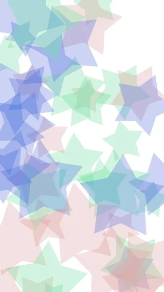 Πολύχρωμα ημιδιαφανές αστέρια σε λευκό φόντο. Ροζ αποχρώσεις. εικονογράφηση 3D — Φωτογραφία Αρχείου