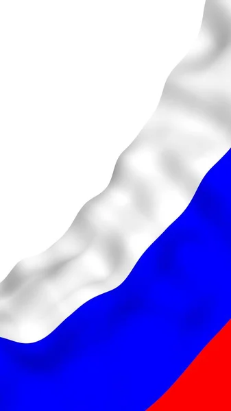 Zwaaiende vlag van de Russische Federatie. De nationale. Staat symbool van de Russische. 3D-illustratie — Stockfoto