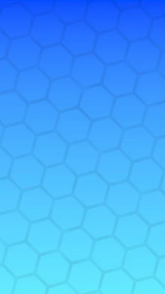 Doorschijnend honingraat op een gradiënt blauwe hemel achtergrond. Perspectief weergave op veelhoek uitzien als honingraat. Isometrische geometrie. 3D-illustratie — Stockfoto