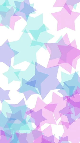 Mångfärgade genomskinliga stjärnor på en vit bakgrund. Rosa toner. 3D-illustration — Stockfoto