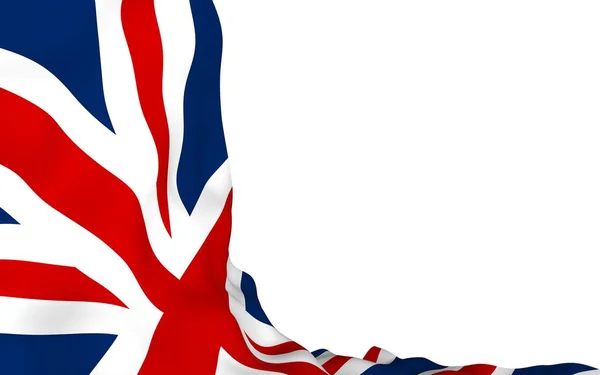 Waving flag of the Great Britain. British flag. United Kingdom of Great Britain and Northern Ireland. State symbol of the UK. 3D illustration — Stock Photo, Image