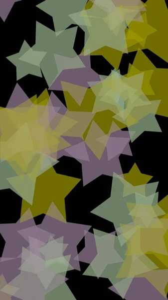 Estrelas translúcidas multicoloridas sobre um fundo escuro. Orientação vertical da imagem. Ilustração 3D — Fotografia de Stock