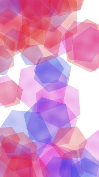 Multicolored translucent hexagons on white background. Vertical image orientation. 3D illustration — Stock Photo, Image