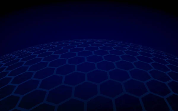 Sphère multicouche de nids d'abeilles, gris sur fond sombre, réseau social, réseau informatique, technologie, réseau mondial. Illustration 3D — Photo