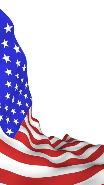 Ondeando la bandera de los Estados Unidos de América. Estrellas y rayas. Símbolo estatal de los Estados Unidos. Ilustración 3D —  Fotos de Stock