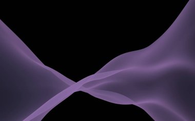 Soyut mor dalga. Raster hava arka planı. Koyu arka planda parlak gri şerit. Gri atkı. Soyut gri duman. 3d illüstrasyon