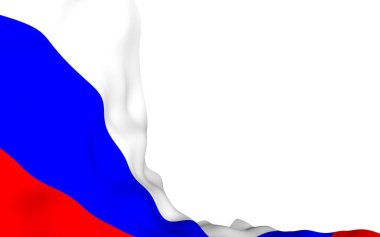 Rusya Federasyonu bayrağını sallıyor. Ulusal. Rusya'nın devlet sembolü. 3d illüstrasyon