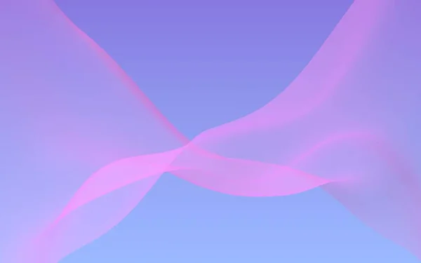 Розовая волна на голубом фоне абстрактного неба. Волнующий розовый шарф. Махать на розовой ткани. 3D иллюстрация — стоковое фото