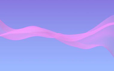 Mavi gökyüzü soyut arka plan pembe dalga. Çırpınan pembe atkı. Rüzgar pembesi kumaşa el sallıyor. 3d illüstrasyon