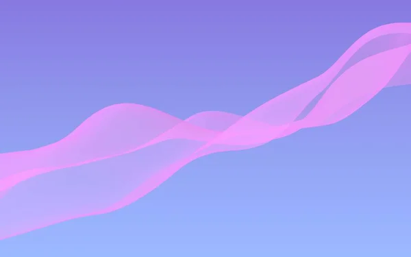 Onda rosa sobre fondo abstracto cielo azul. Bufanda rosa revoloteando. Ondeando en tela rosa viento. Ilustración 3D — Foto de Stock