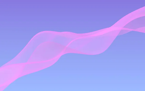 Onda rosa no céu azul fundo abstrato. Lenço rosa a tremer. Acenando em tecido rosa do vento. Ilustração 3D — Fotografia de Stock
