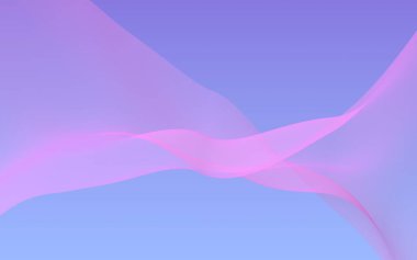 Mavi gökyüzü soyut arka plan pembe dalga. Çırpınan pembe atkı. Rüzgar pembesi kumaşa el sallıyor. 3d illüstrasyon