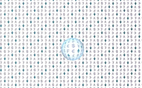 Ethereum kristal ve para beyaz bir arka plan üzerinde. Dijital kripto sembolü. Döviz dalga etkisi, piyasa dalgalanmaları. İş konsepti. 3d illüstrasyon
