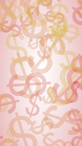 Signos de dólar translúcidos multicolores sobre fondo blanco. Ilustración 3D — Foto de Stock