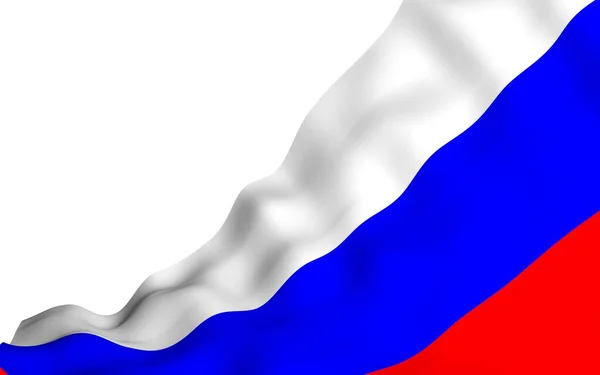 Waving flag of the Russian Federation. The National. State symbol of the Russia. 3D illustration — Stock Photo, Image