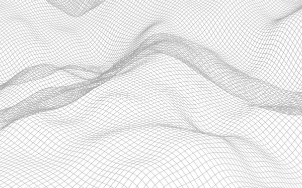 Abstrakt landskap på en vit bakgrund. Cyberrymden rutnät. Hej teknisk nätverken. 3D-illustration — Stockfoto