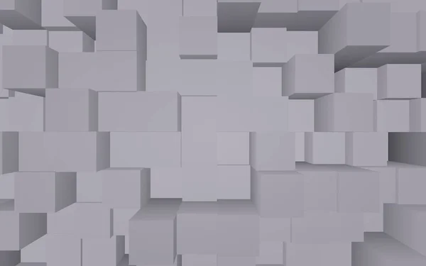 Astratto grigio elegante cubo sfondo geometrico. Barre rettangolari caoticamente avanzate. Rendering 3D, illustrazione 3D — Foto Stock