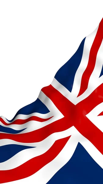 Macha flagą Wielkiej Brytanii. Flagi brytyjskiej. Wielka Brytania z Wielkiej Brytanii i Irlandii Północnej. Symbol stanu w Wielkiej Brytanii. ilustracja 3D — Zdjęcie stockowe