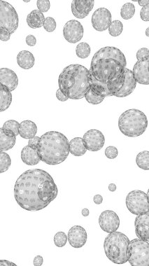 Bitcoin ekonomik balonu. Şifreli para birimi 3 boyutlu illüstrasyon. İş konsepti. Beyaz arka planda gümüş baloncuklar. Bit, Coin, madencilik konsepti