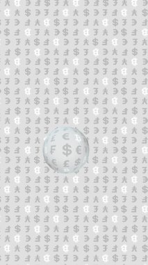 Gri arka planda Bitcoin ve para birimi. Dijital kripto para birimi sembolü. İş konsepti. Piyasa görüntüsü. 3B illüstrasyon