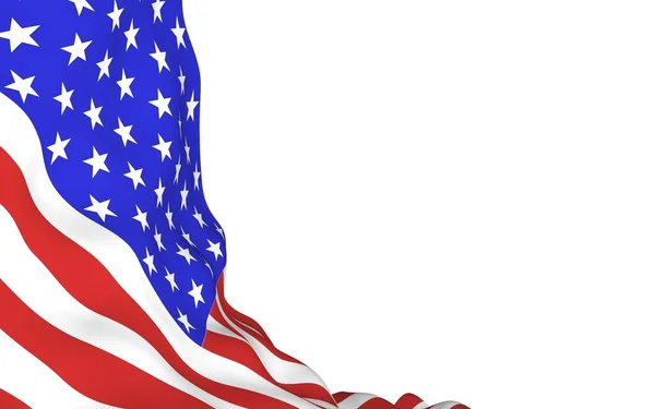 Viftar med Amerikas förenta staters flagg. Stjärnor och ränder. Delstatssymbol för USA. 3D-illustration — Stockfoto
