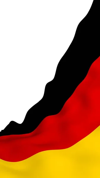 Флаг Германии. Широкий формат 3D иллюстрации. Государственный символ Федеративной Республики Германия. 3D рендеринг — стоковое фото