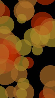 Koyu bir arka plan üzerinde çok renkli yarı saydam daireler. 3d illüstrasyon