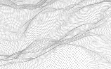 Beyaz arka planda soyut manzara. Siber uzay şebekesi. merhaba teknoloji ağı. 3d illüstrasyon