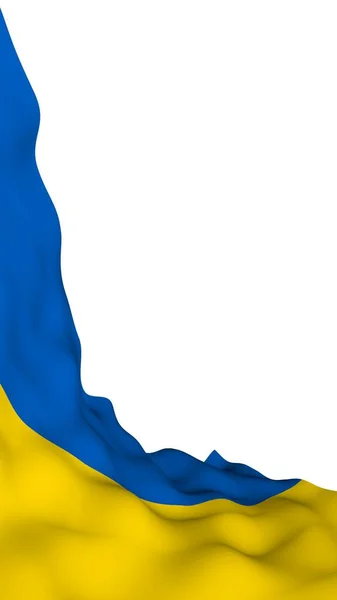 Флаг Украины на белом фоне. Государственный флаг и флаг штата. Синий и желтый биколор. Флаг размахивания трехмерной иллюстрацией — стоковое фото