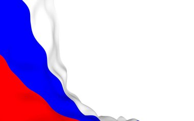 Rusya Federasyonu bayrağını sallıyor. Ulusal. Rusya'nın devlet sembolü. 3d illüstrasyon