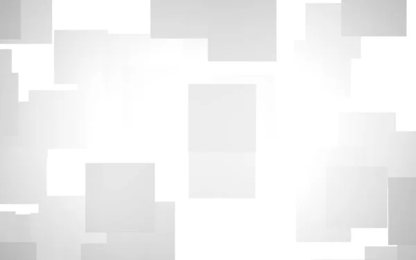 Λευκό αφηρημένο φόντο. Misty φόντο με γκρι τετράγωνα. 3D απεικόνιση — Φωτογραφία Αρχείου