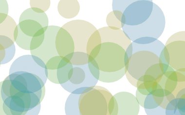 Beyaz arka plan üzerinde çok renkli yarı saydam daireler. Yeşil tonları. 3d illüstrasyon