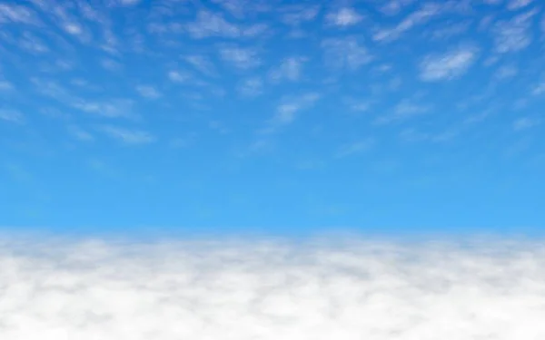 Beyaz bulutlarla mavi gökyüzü arka planı. Cumulus beyaz bulutlar sabah açık mavi gökyüzünde. 3d illüstrasyon — Stok fotoğraf