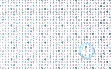 Bitcoin ve para birimi beyaz bir arka plan üzerinde. Dijital kripto sembolü. Döviz balonu, dalga etkisi, piyasa dalgalanmaları. İş konsepti. 3d illüstrasyon