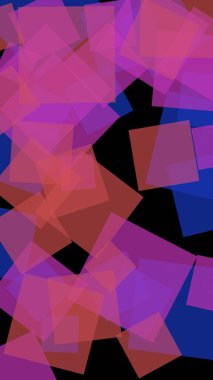 Koyu arkaplanda çok renkli yarı şeffaf altıgenler. Dikey görüntü yönlendirmesi. 3B illüstrasyon