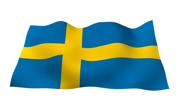 Vlag Van Zweden Officieel Staatssymbool Van Het Koninkrijk Zweden Een — Stockfoto