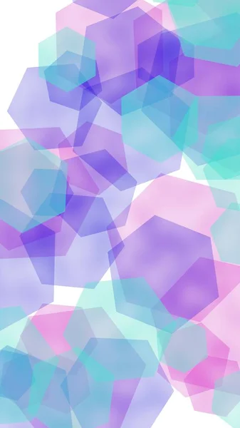 Multicolored Translucent Hexagons White Background Vertical Image Orientation Illustration — Stock Photo, Image