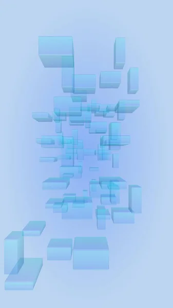 Niebiesko Białe Abstrakcyjne Tło Cyfrowe Technologiczne Wzór Powtarzających Się Prostokątów — Zdjęcie stockowe